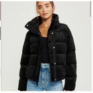 Abercrombie velvet puffer jacket